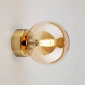 LAMPAMI - kinkiet sufitowy kula, lampa sufitowa do małego pokoju, kinkiet glamour złoty, złota lampa do sypialni, lampa na korytarz, oświetlenie sufitowe dekoracyjne, lampa na ścianę, mały plafon sufitowy ESTERA GOLD