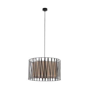 Lampa wisząca pojedyncza czarna z beżowym 120 cm 3xE27 HARMONY NATURE 3