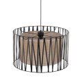 LAMPAMI - lampa wisząca pojedyncza czarna, nowoczesny żyrandol do salonu czarny, lampa do kuchni nowoczesna, żyrandol rustykalny do salonu, żyrandol do sypialni, lampa sufitowa wisząca HARMONY NATURE