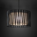 LAMPAMI - lampa wisząca pojedyncza czarna, nowoczesny żyrandol do salonu czarny, lampa do kuchni nowoczesna, żyrandol rustykalny do salonu, żyrandol do sypialni, lampa sufitowa wisząca HARMONY NATURE