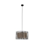 Lampa wisząca pojedyncza czarna z beżowym 165 cm 1xE27 HARMONY NATURE