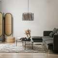 LAMPAMI - lampa wisząca pojedyncza czarna, lampa sufitowa wisząca, nowoczesny żyrandol do salonu czarny, lampa do kuchni nowoczesna, lampa do jadalni HARMONY NATURE