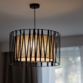 LAMPAMI - lampa wisząca pojedyncza czarna, lampa sufitowa wisząca, nowoczesny żyrandol do salonu czarny, lampa do kuchni nowoczesna, lampa do jadalni HARMONY NATURE