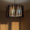 LAMPAMI - lampa wisząca pojedyncza czarna, lampa sufitowa wisząca, nowoczesny żyrandol do salonu czarny, lampa do kuchni nowoczesna, lampa do jadalni HARMONY NATURE