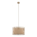 Beżowa lampa wisząca pojedyncza 165 cm 1xE27 HARMONY SABIA JUTA
