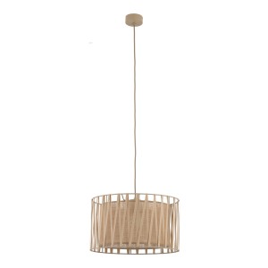 Beżowa lampa wisząca pojedyncza 165 cm 1xE27 HARMONY SABIA JUTA