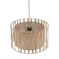 LAMPAMI - beżowa lampa wisząca pojedyncza, lampa wisząca boho, długa lampa wisząca z abażurem, lampa do jadalni, lampa do sypialni HARMONY SABIA JUTA