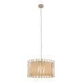 LAMPAMI - beżowa lampa wisząca pojedyncza, lampa wisząca boho, długa lampa wisząca z abażurem, lampa do jadalni, lampa do sypialni HARMONY SABIA JUTA