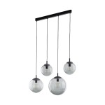 Lampa wisząca kule szklane grafitowe listwa 175 cm 4xE27 ESME GRAPHITE