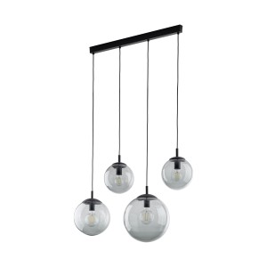 Lampa wisząca kule szklane grafitowe listwa 175 cm 4xE27 ESME GRAPHITE