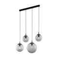 LAMPAMI - lampa wisząca kule szklane grafitowe, żyrandol do salonu i jadalni, lampa na wysoki sufit, oświetlenie nad stół, oświetlenie nad wyspą kuchenną, lampa wisząca czarna nowoczesna ESME GRAPHITE