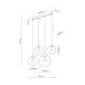 LAMPAMI - lampa wisząca kule szklane grafitowe ESME GRAPHITE szkic