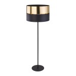 Lampa podłogowa czarna ze złotym 1xE27 HILTON 