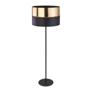 Lampa podłogowa czarna ze złotym 1xE27 HILTON 