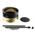 LAMPAMI - lampa podłogowa czarna ze złotym, elegancka lampa stojąca do salonu, lampa do sypialni, lampa stojąca czarna HILTON BLACK/GOLD