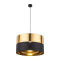 LAMPAMI - lampa wisząca czarno złota, stylowa lampa do salonu, lampa do sypialni,  lampa wisząca nad stół do jadalni, lampa wisząca czarna nowoczesna, oświetlenie sufitowe główne HILTON BLACK/GOLD