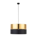 LAMPAMI - lampa wisząca czarno złota, stylowa lampa do salonu, lampa do sypialni,  lampa wisząca nad stół do jadalni, lampa wisząca czarna nowoczesna, oświetlenie sufitowe główne HILTON BLACK/GOLD