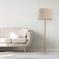 LAMPAMI - lampa podłogowa do salonu, lampa stojąca boho, beżowa lampa podłogowa, lampa do salonu, lampa do sypialni, lampa nocna stojąca, lampa podłogowa z abażurem DEVA NATURE
