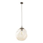 Lampa wisząca pojedyncza kula szklana nieregularna 175 cm 1xE27 LAVA L BROWN