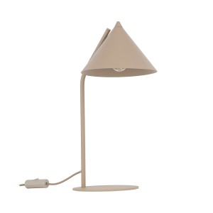 Lampka nocna stojąca do sypialni beżowa 1xE27 CONO SABIA