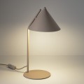 LAMPAMI - lampka nocna stojąca do sypialni, beżowa lampa stojąca metalowa, lampa do salonu na komodę, mała lampka nocna do sypialni, beżowa lampka nocna, lampa do pokoju stojąca CONO SABIA