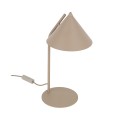 LAMPAMI - lampka nocna stojąca do sypialni, beżowa lampa stojąca metalowa, lampa do salonu na komodę, mała lampka nocna do sypialni, beżowa lampka nocna, lampa do pokoju stojąca CONO SABIA