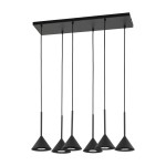 Czarna lampa wisząca nad stół, nad wyspę, nad barek 6xGU10 CONO MINI BLACK