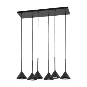 Czarna lampa wisząca nad stół, nad wyspę, nad barek 6xGU10 CONO MINI BLACK