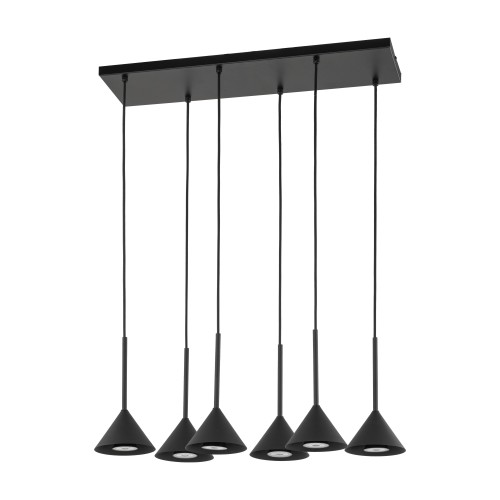 LAMPAMI - czarna lampa wisząca nad stół, lampa nad wyspę, oświetlenie nad stół w salonie, lampa wisząca do jadalni, żyrandol wiszący nowoczesny, lampa wisząca metalowa CONO MINI BLACK