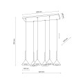 LAMPAMI - czarna lampa wisząca nad stół, lampa nad wyspę, oświetlenie nad stół w salonie, lampa wisząca do jadalni, żyrandol wiszący nowoczesny, lampa wisząca metalowa CONO MINI BLACK