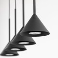 LAMPAMI - czarna lampa wisząca nad stół, lampa nad wyspę, lampa nad barek, lampa wisząca podłużna listwa, oświetlenie nad stół  CONO MINI BLACK