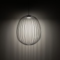 LAMPAMI - czarna lampa wisząca metalowa, lampa wisząca pojedyncza, lampa wisząca loftowa, lampa z drutu, czarna lampa do salonu, lampa na antresolę SPHERA L BLACK