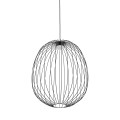 LAMPAMI - czarna lampa wisząca metalowa, lampa wisząca pojedyncza, lampa wisząca loftowa, lampa z drutu, czarna lampa do salonu, lampa na antresolę SPHERA L BLACK