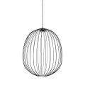 LAMPAMI - czarna lampa wisząca metalowa, lampa wisząca pojedyncza, lampa wisząca loftowa, lampa z drutu, czarna lampa do salonu, lampa na antresolę SPHERA L BLACK