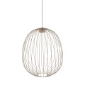 LAMPAMI - beżowa lampa wisząca, lampa do kuchni nad wyspę, lampa wisząca nad stół w jadalni, lampa z drutu, długa lampa wisząca, lampa do sypialni, lampa młodzieżowa SPHERA L SABIA