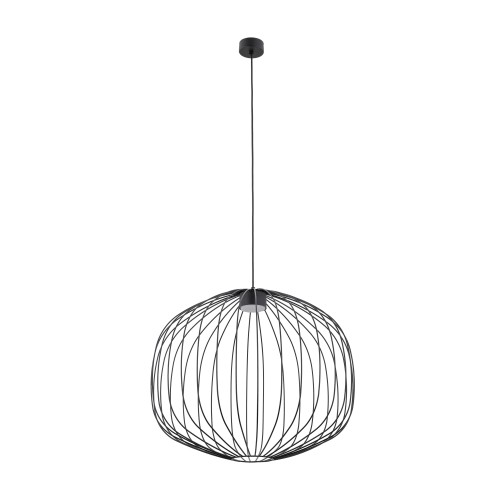 LAMPAMI - lampa wisząca czarna nowoczesna, lampa okrągła wisząca, metalowa lampa wisząca, lampa do sypialni, lampa do salonu, lampa do jadalni, lampa nad wyspę loft SPHERA M BLACK