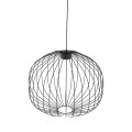 LAMPAMI - lampa wisząca czarna nowoczesna, lampa okrągła wisząca, metalowa lampa wisząca, lampa do sypialni, lampa do salonu, lampa do jadalni, lampa nad wyspę loft SPHERA M BLACK