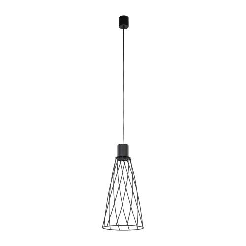 LAMPAMI - lampa wisząca czarna nowoczesna, lampa wisząca pojedyncza, lampa wisząca nad stół do jadalni, lampa nad wyspę loft, minimalistyczna lampa sufitowa wisząca MODESTO BLACK