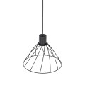 LAMPAMI - lampa wisząca czarna nowoczesna, lampa wisząca loft, lampa z drutu, lampa wisząca pojedyncza, lampa do sypialni wisząca przy łóżku, lampa nad stół do jadalni, lampa nad wyspę loft  MODESTO BLACK
