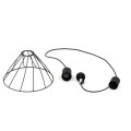 LAMPAMI - lampa wisząca czarna nowoczesna, lampa wisząca loft, lampa z drutu, lampa wisząca pojedyncza, lampa do sypialni wisząca przy łóżku, lampa nad stół do jadalni, lampa nad wyspę loft  MODESTO BLACK