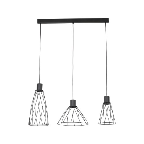 LAMPAMI - lampa wisząca nad stół w jadalni, salonie, lampa wisząca czarna nowoczesna, lampa potrójna wisząca, lampa wisząca loftowa, lampa nad stół, lampa nad wyspę kuchenną MODESTO BLACK