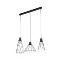 LAMPAMI - lampa wisząca nad stół w jadalni, salonie, lampa wisząca czarna nowoczesna, lampa potrójna wisząca, lampa wisząca loftowa, lampa nad stół, lampa nad wyspę kuchenną MODESTO BLACK
