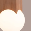 LAMPAMI - lampa na sufit klosz kula mleczna, lampa sufitowa z drewnem, mała lampa sufitowa, lampa mleczna kula, lampa do korytarza, lampa do małej kuchni, lampa sufitowa do małego pokoju, lampa na przedpokój SOLIS sollux