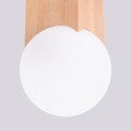 LAMPAMI - lampa na sufit klosz kula mleczna, lampa sufitowa z drewnem, mała lampa sufitowa, lampa mleczna kula, lampa do korytarza, lampa do małej kuchni, lampa sufitowa do małego pokoju, lampa na przedpokój SOLIS sollux