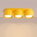 LAMPAMI - żółta lampa przysufitowa, plafon sufitowy, lampa sufitowa do pokoju dziecka, lampa do bawialni, lampa sufitowa potrójna, plafon sufitowy, żółty plafon sufitowy MODO 3 sollux