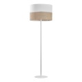 LAMPAMI - lniana lampa stojąca podłogowa do salonu, lampa do sypialni, wysoka lampa podłogowa, biała lampa nocna, lampa stojąca w stylu boho LINOBIANCO