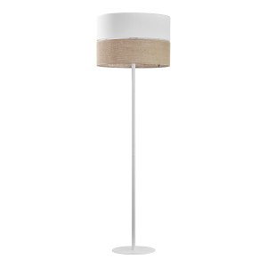 Lniana lampa stojąca podłogowa do salonu, sypialni 1xE27 LINOBIANCO