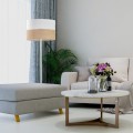 LAMPAMI - lniana lampa stojąca podłogowa do salonu, lampa do sypialni, wysoka lampa podłogowa, biała lampa nocna, lampa stojąca w stylu boho LINOBIANCO