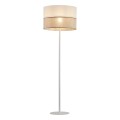 LAMPAMI - lniana lampa stojąca podłogowa do salonu, lampa do sypialni, wysoka lampa podłogowa, biała lampa nocna, lampa stojąca w stylu boho LINOBIANCO
