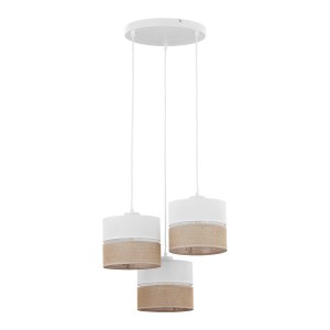Lampa wisząca boho potrójna biała 140 cm 3xE27 LINOBIANCO